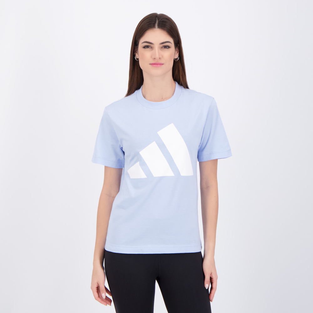 Camiseta Adidas Big Logo Feminina Azul Camiseta Adidas Big Logo Feminina Azul