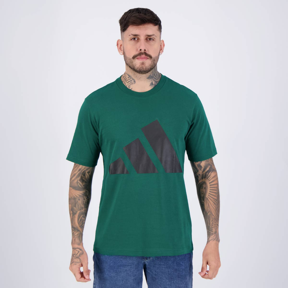 Camiseta Adidas Big Logo Verde e Preta Camiseta Adidas Big Logo Verde e Preta