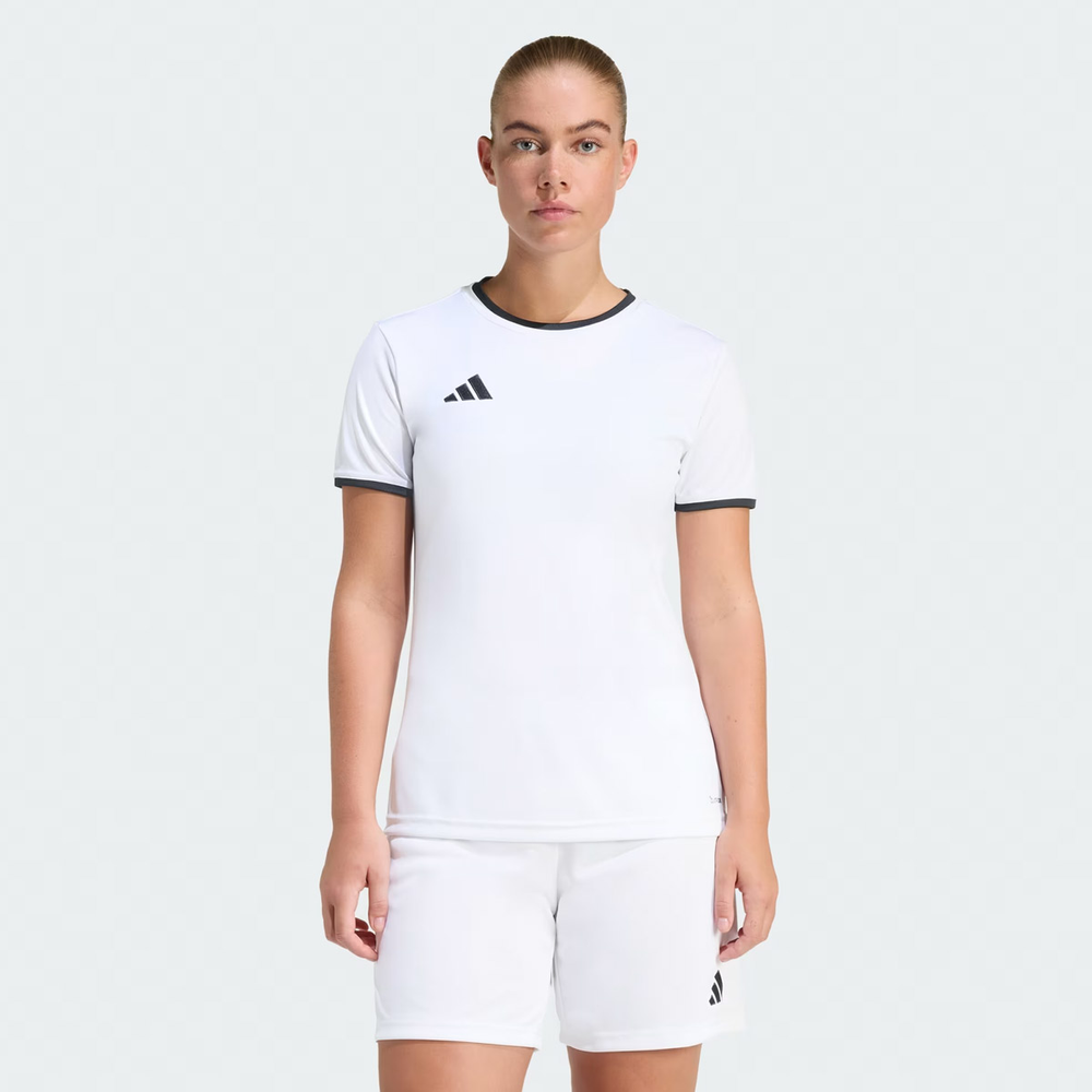 Camiseta Adidas Ent26 Feminina Branca e Preta Camiseta Adidas Ent26 Feminina Branca e Preta