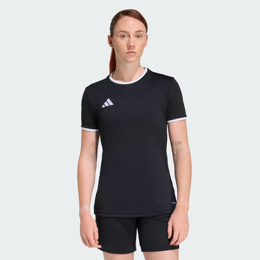 Camiseta Adidas Entrada 26 Feminina Preta e Branca Camiseta Adidas Entrada 26 Feminina Preta e Branca