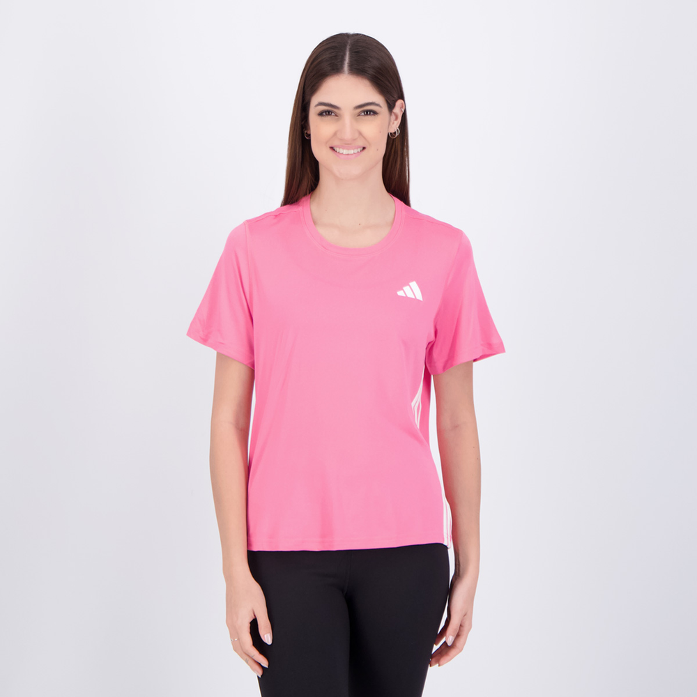 Camiseta Adidas Essentials Crew 3S Feminina Pink Camiseta Adidas Essentials Crew 3S Feminina Pink
