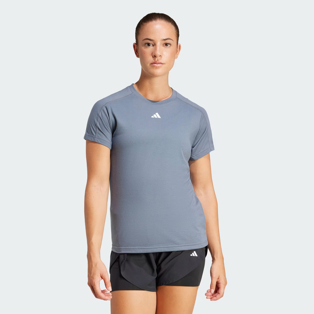 Camiseta Adidas Essentials Crew Feminina Cinza Camiseta Adidas Essentials Crew Feminina Cinza