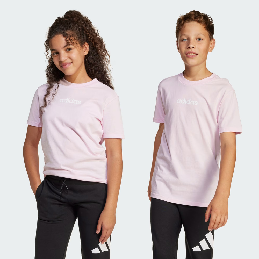 Camiseta Adidas Essentials Logo Linear Juvenil Rosa Camiseta Adidas Essentials Logo Linear Juvenil Rosa