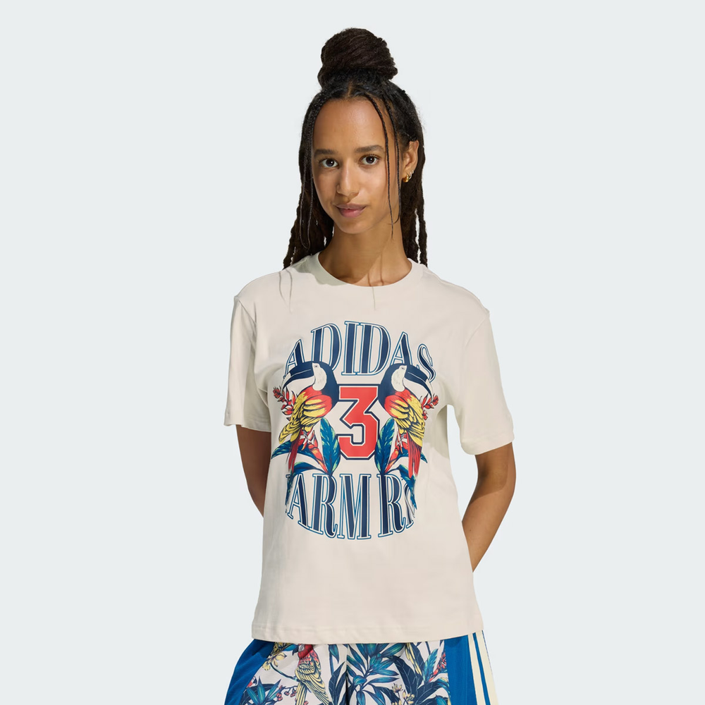 Camiseta Adidas Farm GFX Feminina Bege Camiseta Adidas Farm GFX Feminina Bege