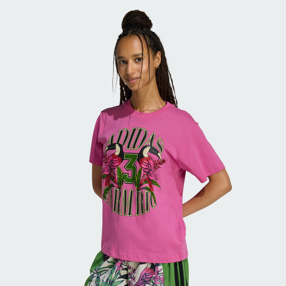 Camiseta Adidas Farm GFX Feminina Rosa Camiseta Adidas Farm GFX Feminina Rosa