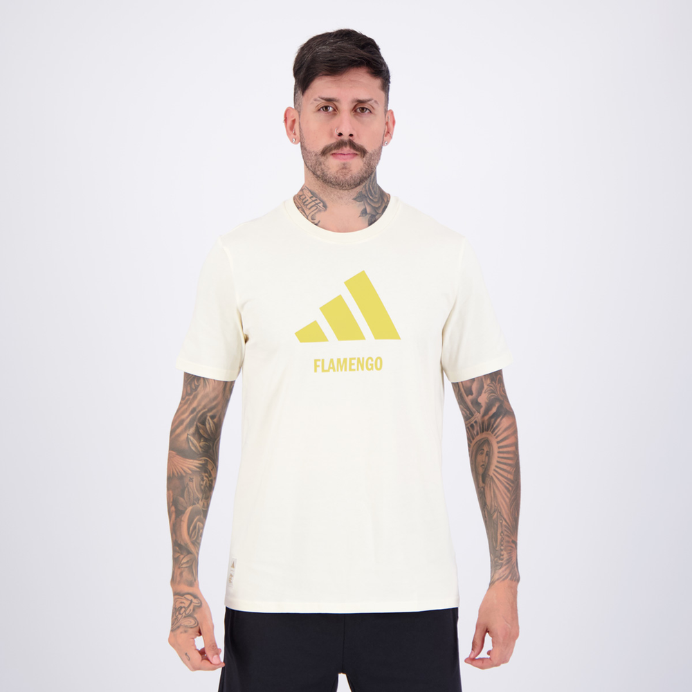 Camiseta Adidas Flamengo SZN Off White Camiseta Adidas Flamengo SZN Off White