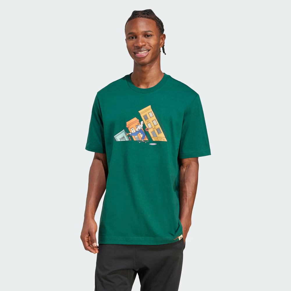 Camiseta Adidas Grafica Skate Verde Camiseta Adidas Grafica Skate Verde