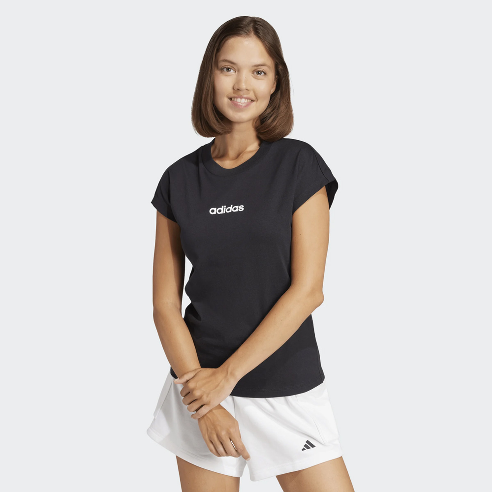 Camiseta Adidas Logo Linear Feminina Preta