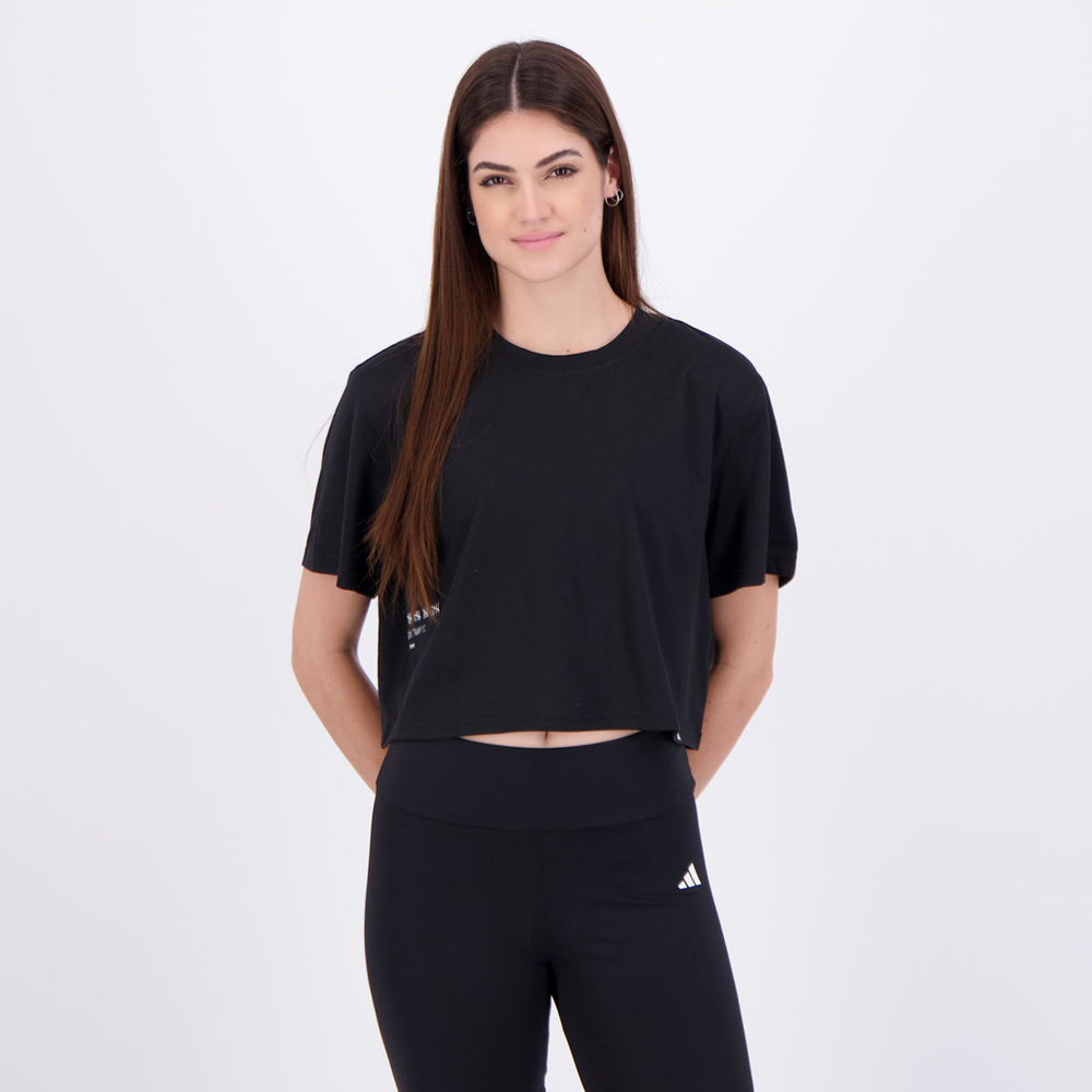 Camiseta Adidas PWR G T Feminina Preta Camiseta Adidas PWR G T Feminina Preta
