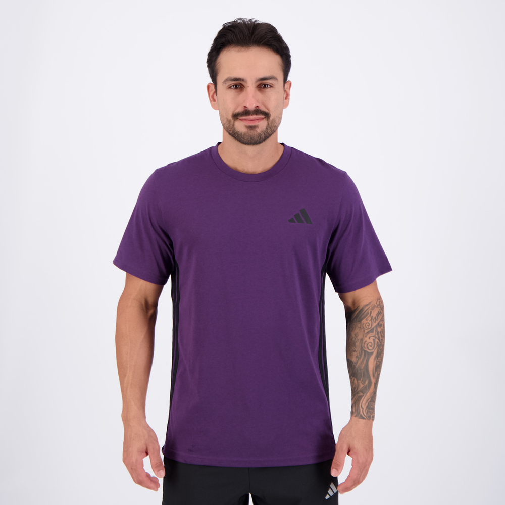 Camiseta Adidas TR Essentials 3S Roxa Camiseta Adidas TR Essentials 3S Roxa