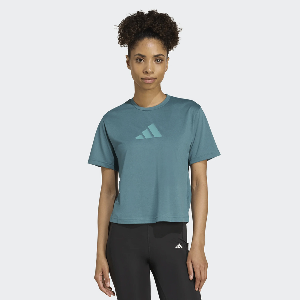 Camiseta Adidas TR Essentials Verde Água Feminina Camiseta Adidas TR Essentials Verde Água Feminina