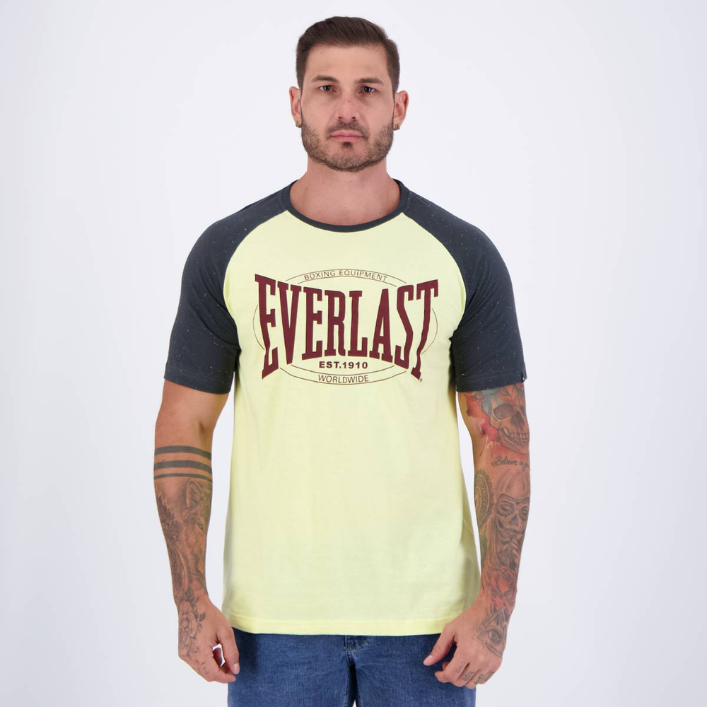 Camiseta Everlast Basic Amarela e Preta Camiseta Everlast Basic Amarela e Preta