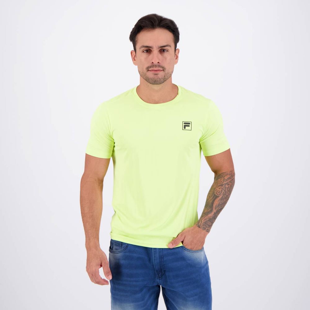 Camiseta Fila Reflective Core Run Amarela Camiseta Fila Reflective Core Run Amarela