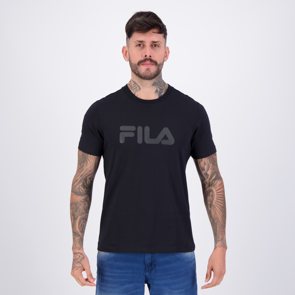 Camiseta Fila Regular Letter Premium IV Preta Camiseta Fila Regular Letter Premium IV Preta