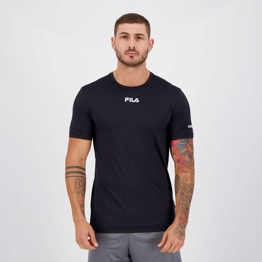 Camiseta Fila Sun Protect Breezy Preta Camiseta Fila Sun Protect Breezy Preta