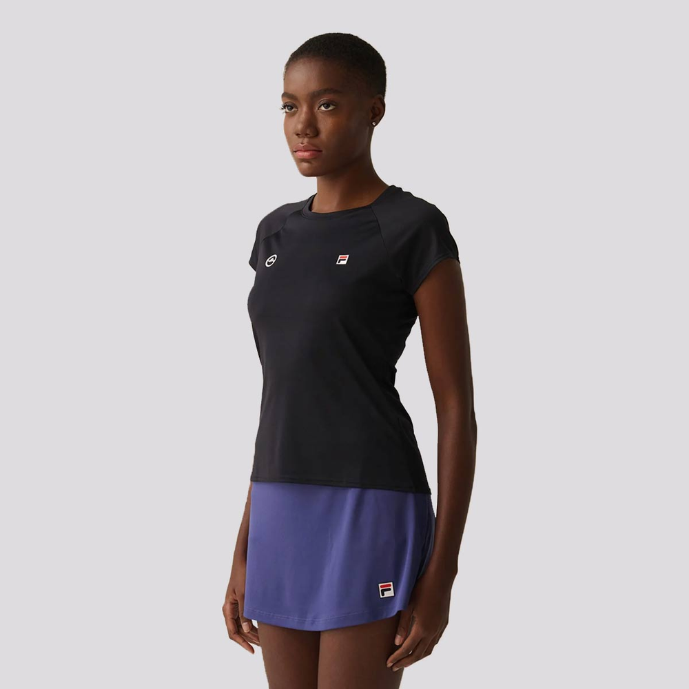 Camiseta Fila Tênnis Basic Rio Open 25 Feminina Preta Camiseta Fila Tênnis Basic Rio Open 25 Feminina Preta