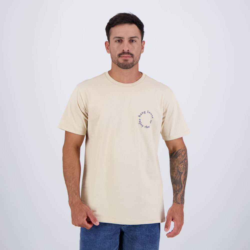 Camiseta Hang Loose Coastline Bege Camiseta Hang Loose Coastline Bege