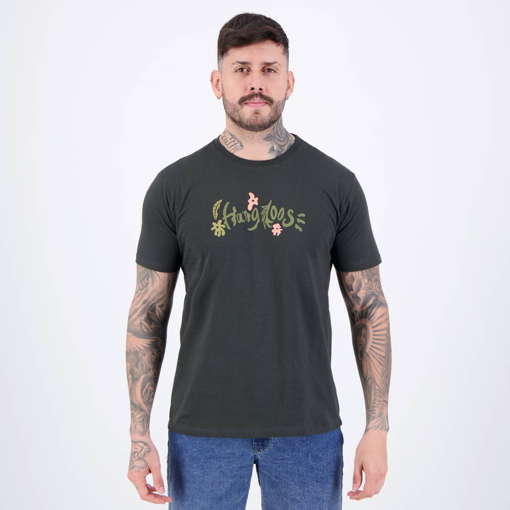 Camiseta Hang Loose Leaftypo Cinza Escuro Camiseta Hang Loose Leaftypo Cinza Escuro