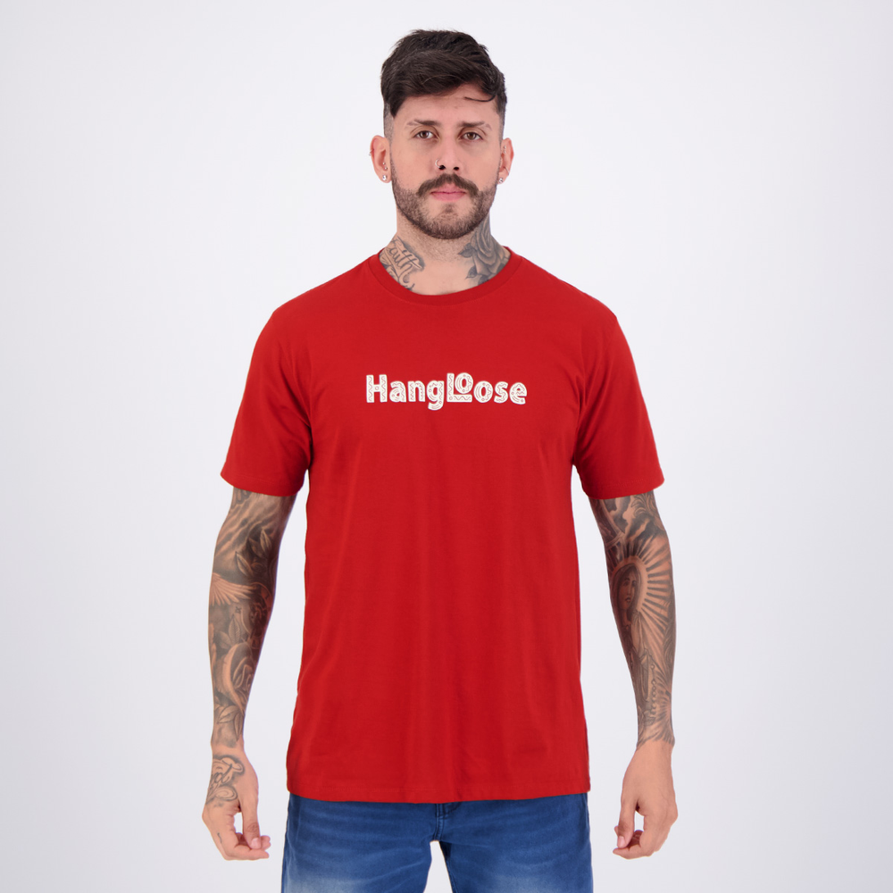 Camiseta Hang Loose Ornaments Vermelha Camiseta Hang Loose Ornaments Vermelha
