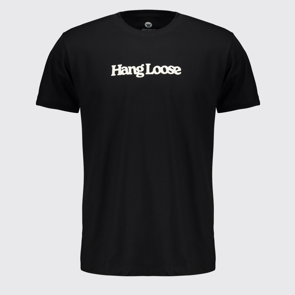 Camiseta Hang Loose Typo I Logo Preta Camiseta Hang Loose Typo I Logo Preta