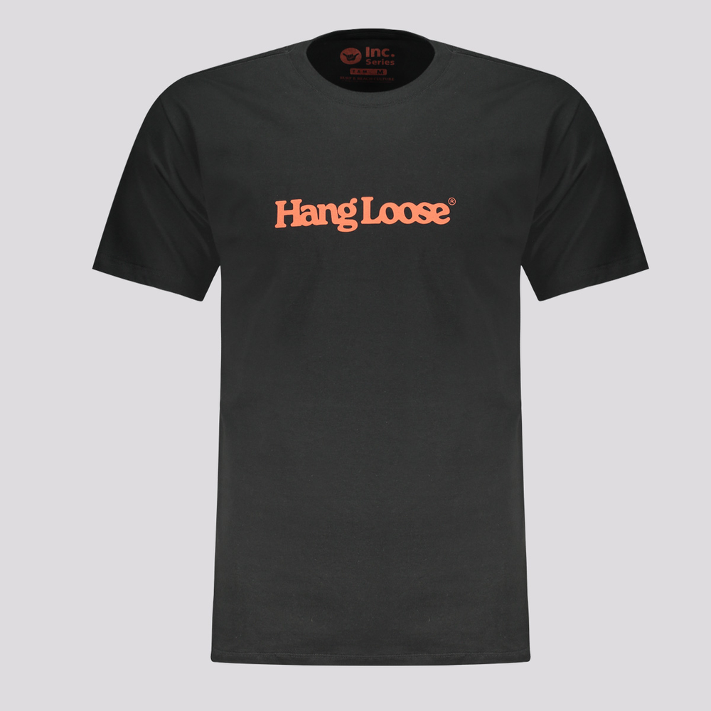 Camiseta Hang Loose Typo Preta Camiseta Hang Loose Typo Preta
