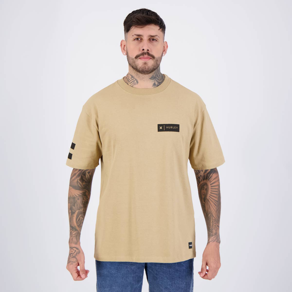 Camiseta Hurley Brand Bege Camiseta Hurley Brand Bege