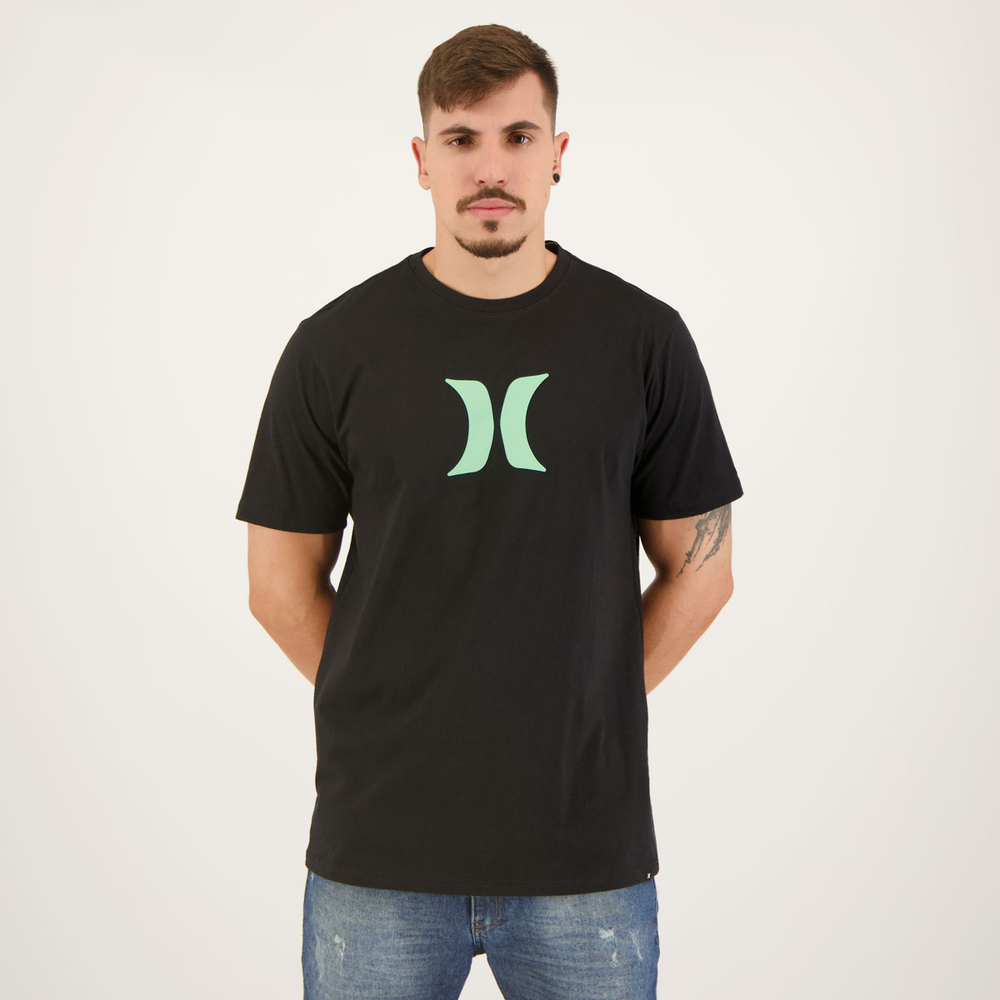 Camiseta Hurley Icon Logo Preta Camiseta Hurley Icon Logo Preta