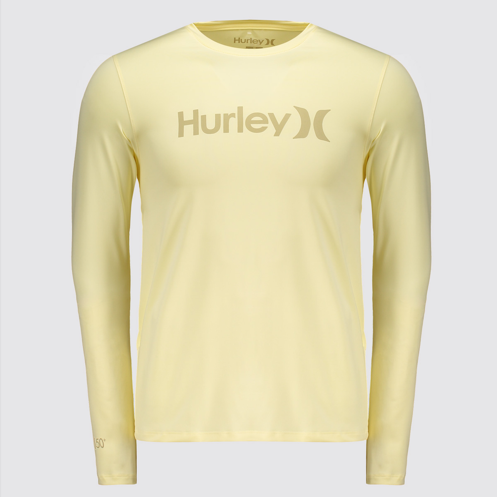Camiseta Hurley One e Only I Manga Longa Amarela Camiseta Hurley One e Only I Manga Longa Amarela