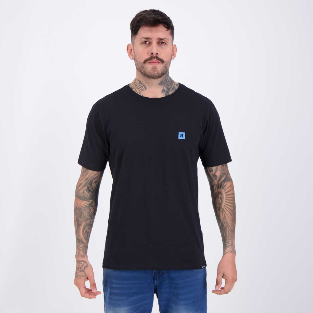 Camiseta Hurley Silk Mini Icon II Preta Camiseta Hurley Silk Mini Icon II Preta