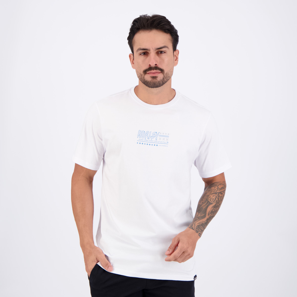 Camiseta Hurley Silk Psyko Branca Camiseta Hurley Silk Psyko Branca