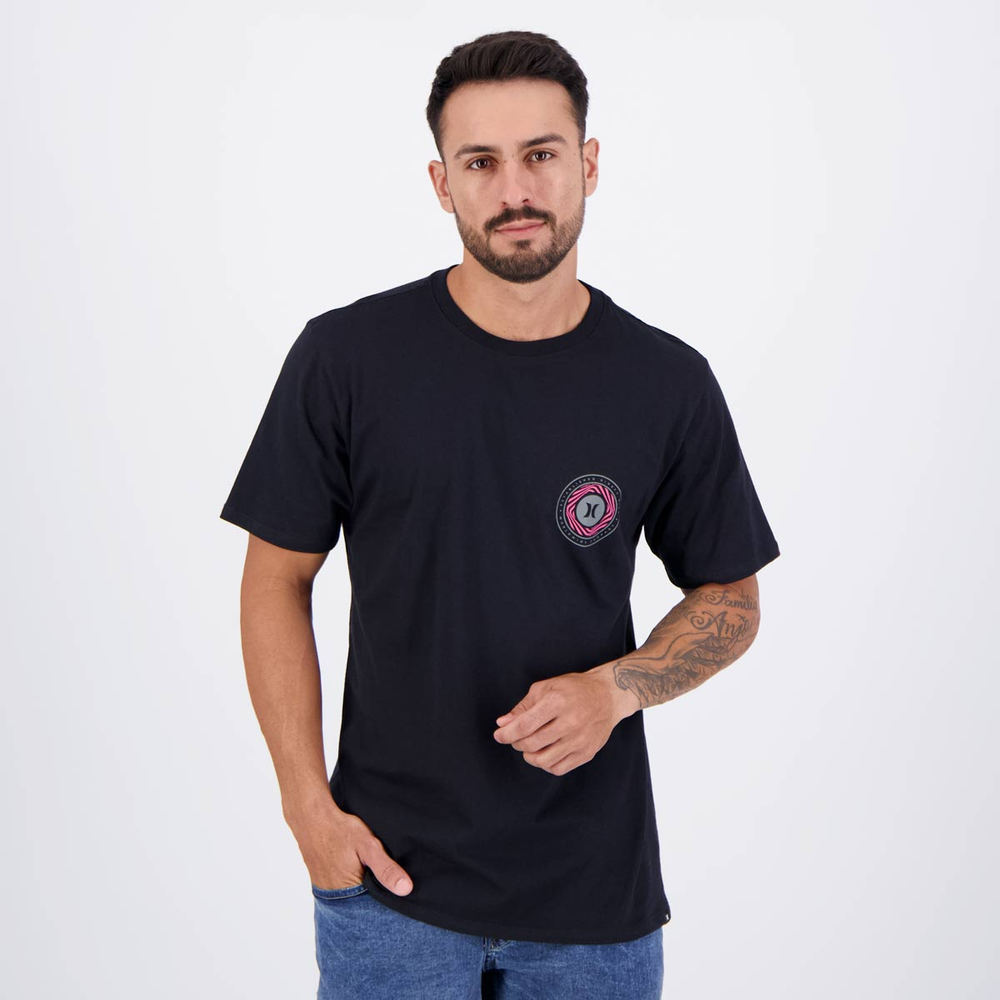 Camiseta Hurley Spiral Preta Camiseta Hurley Spiral Preta