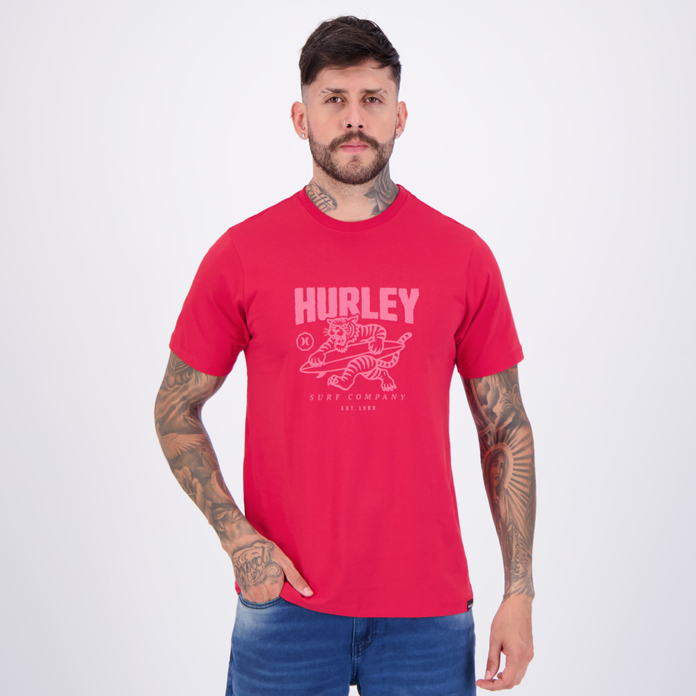 Camiseta Hurley Tiger Vermelha Camiseta Hurley Tiger Vermelha