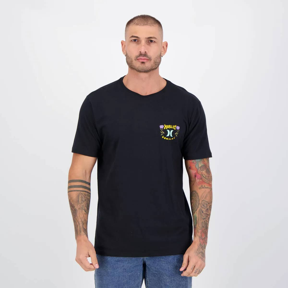 Camiseta Hurley Wood Preta Camiseta Hurley Wood Preta