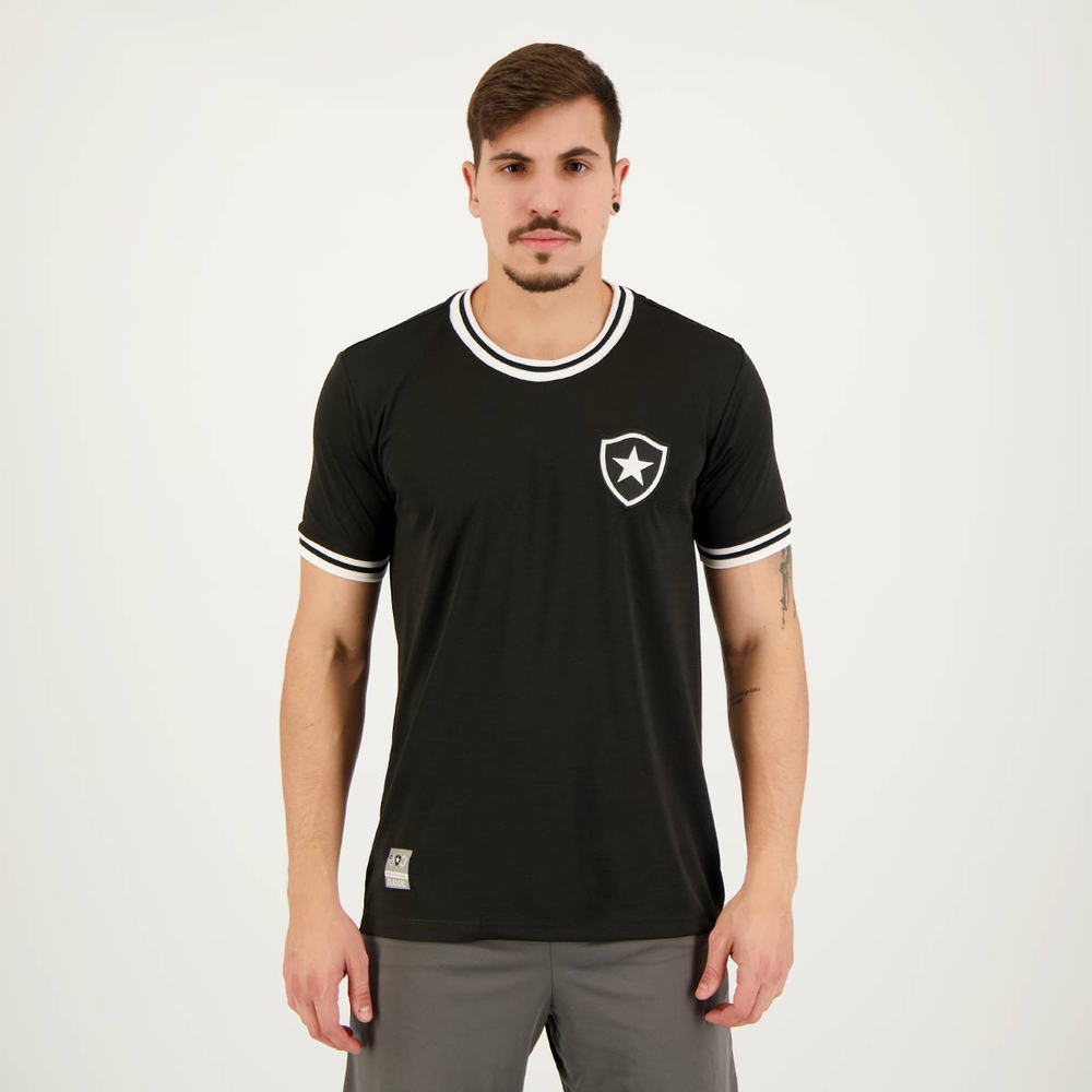 Camiseta Jacquard Botafogo Escudo Preta Camiseta Jacquard Botafogo Escudo Preta