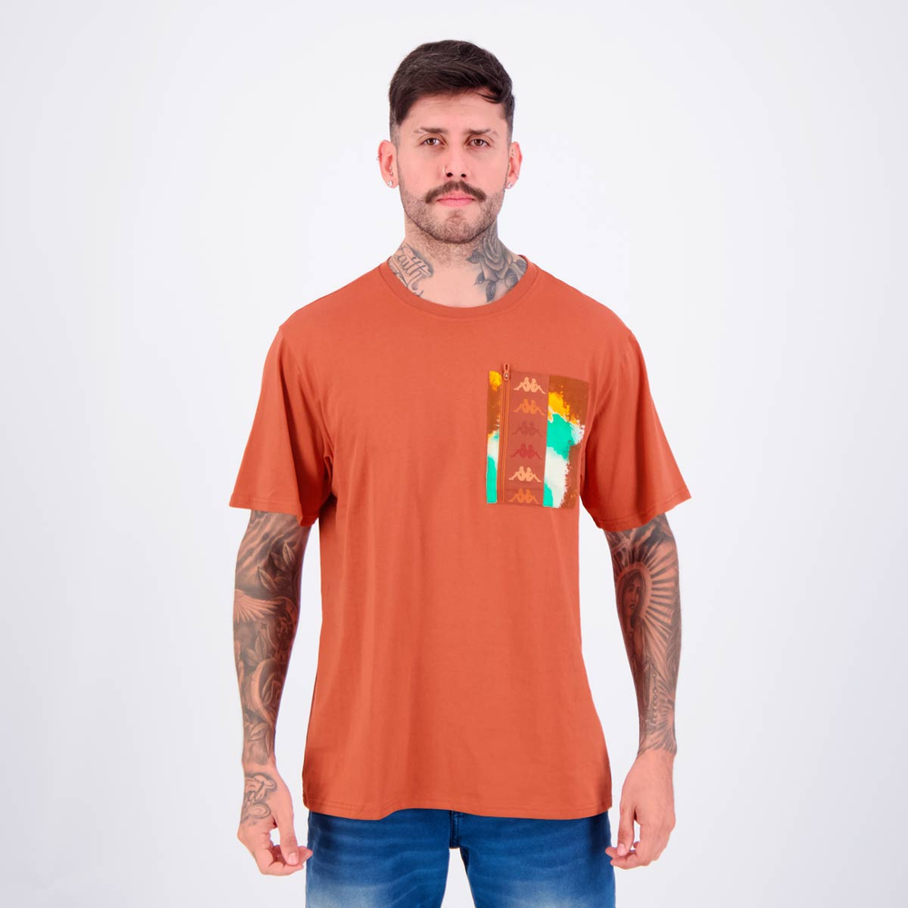 Camiseta Kappa Glenn Graphik Marrom Camiseta Kappa Glenn Graphik Marrom
