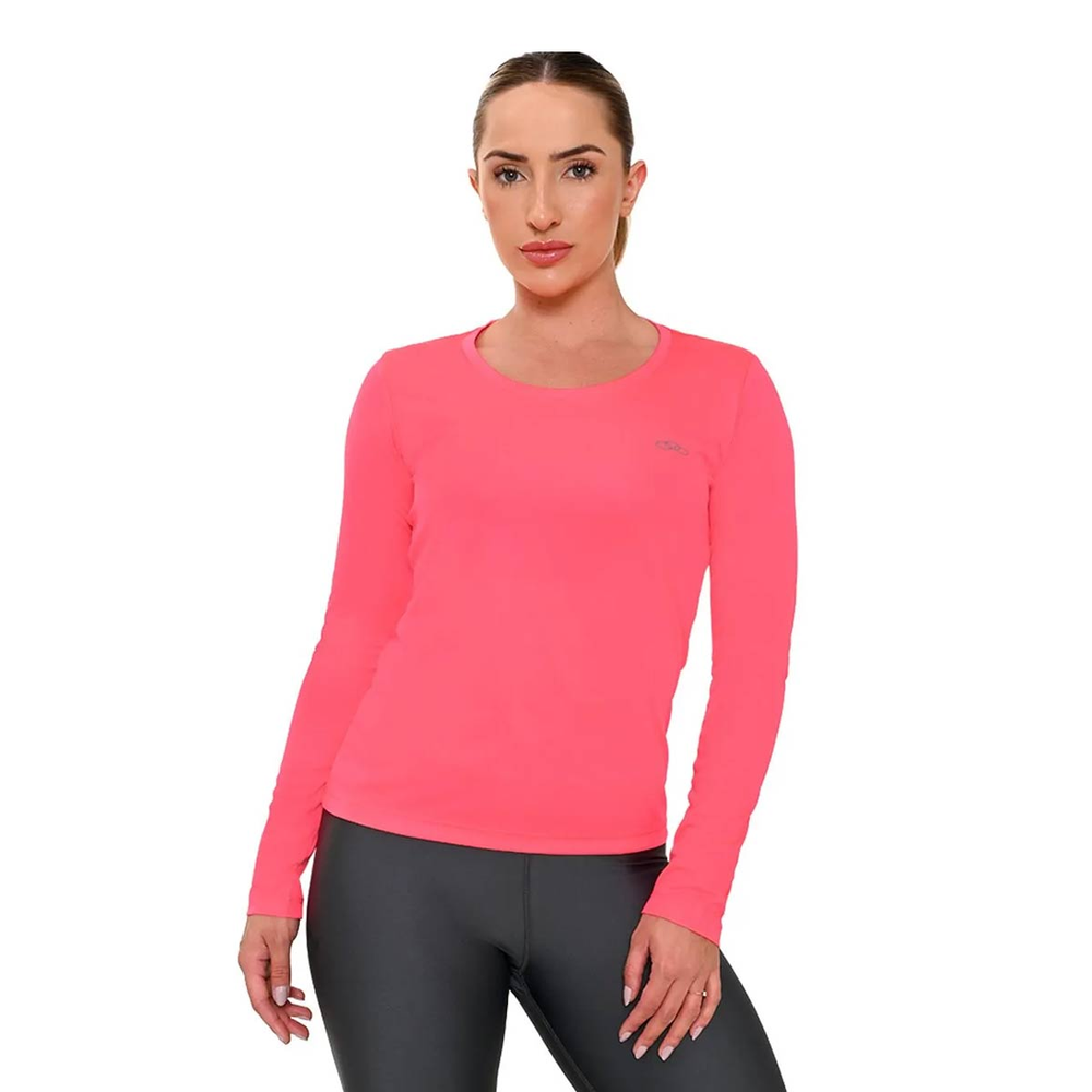 Camiseta Manga Longa Olympikus Essential Feminina Rosa Camiseta Manga Longa Olympikus Essential Feminina Rosa
