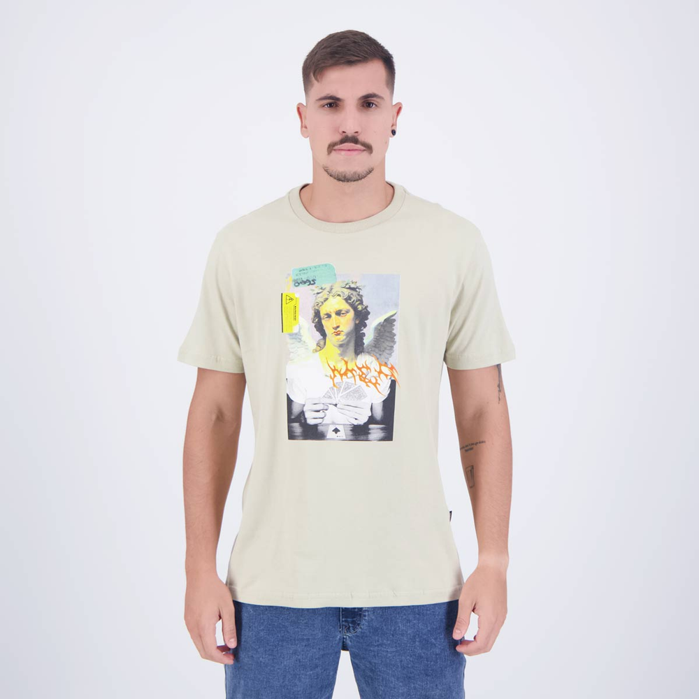 Camiseta MCD Anjo Baralho Bege Camiseta MCD Anjo Baralho Bege
