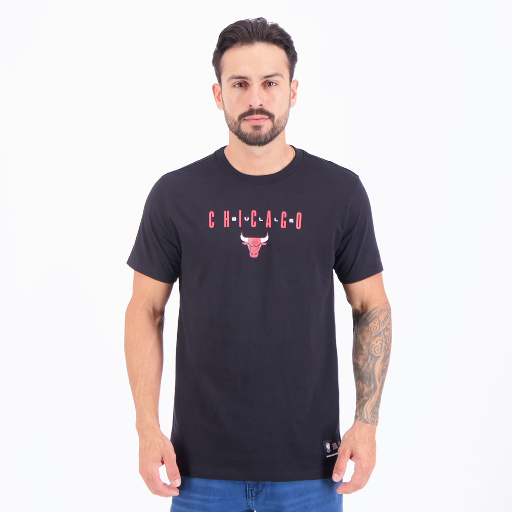 Camiseta NBA Chicago Bulls Spell Preta Camiseta NBA Chicago Bulls Spell Preta