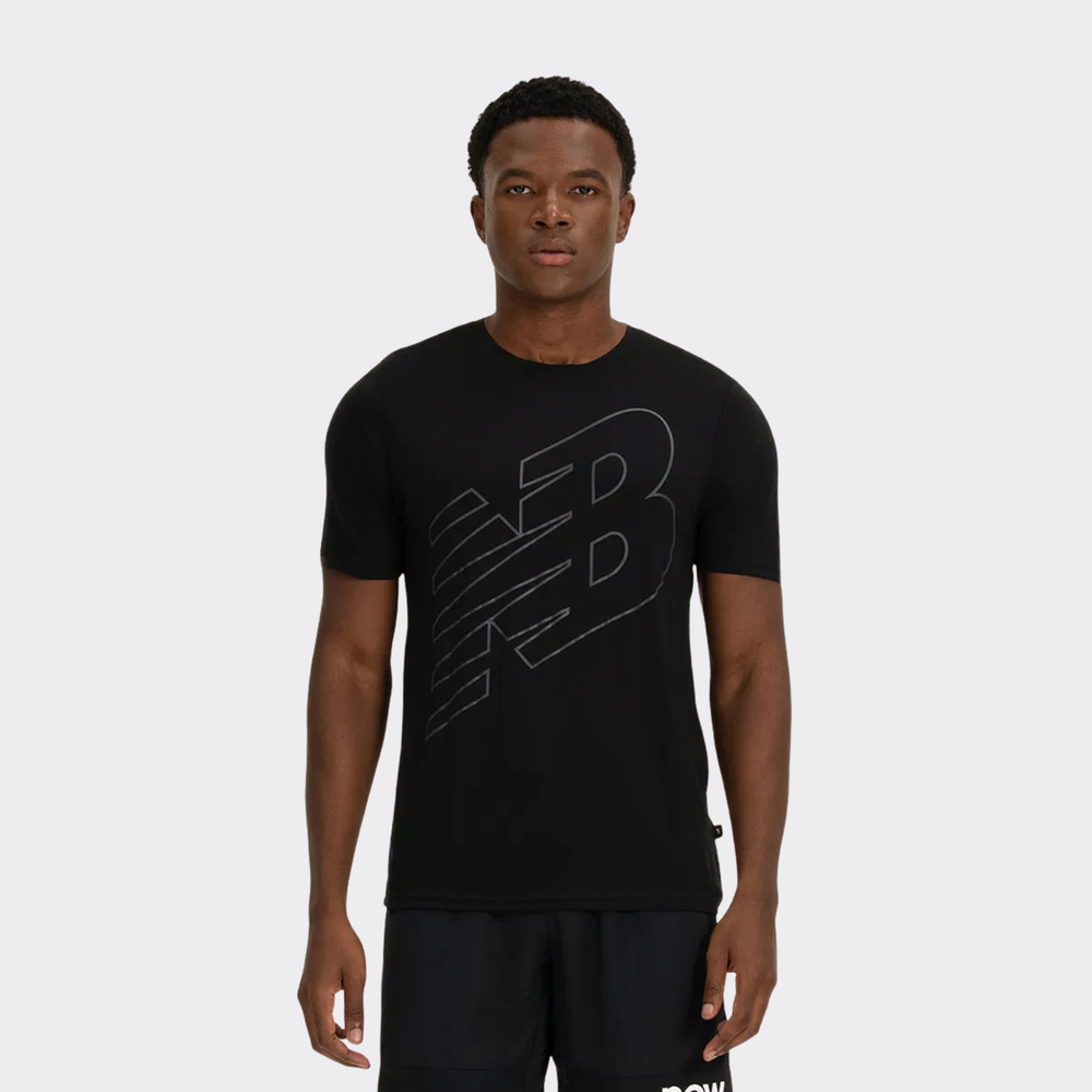 Camiseta New Balance Tenacity Logo Preta Camiseta New Balance Tenacity Logo Preta