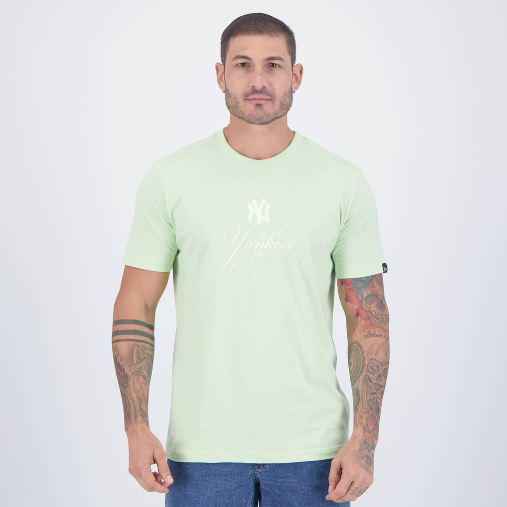 Camiseta New Era MLB New York Yankees Classic Verde Claro Camiseta New Era MLB New York Yankees Classic Verde Claro