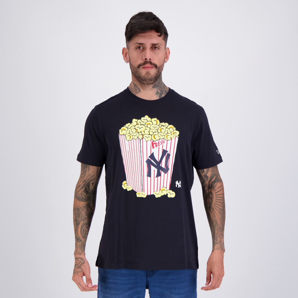 Camiseta New Era MLB New York Yankees Popcorn Marinho Camiseta New Era MLB New York Yankees Popcorn Marinho