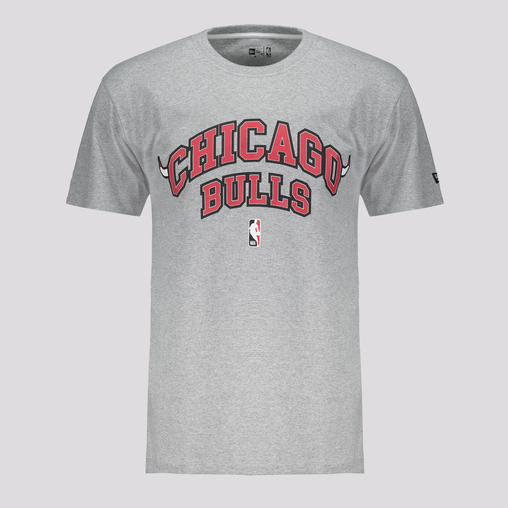 Camiseta New Era NBA Chicago Bulls All Core Cinza Camiseta New Era NBA Chicago Bulls All Core Cinza