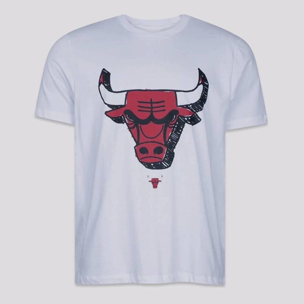 Camiseta New Era NBA Chicago Bulls Core Branca Camiseta New Era NBA Chicago Bulls Core Branca