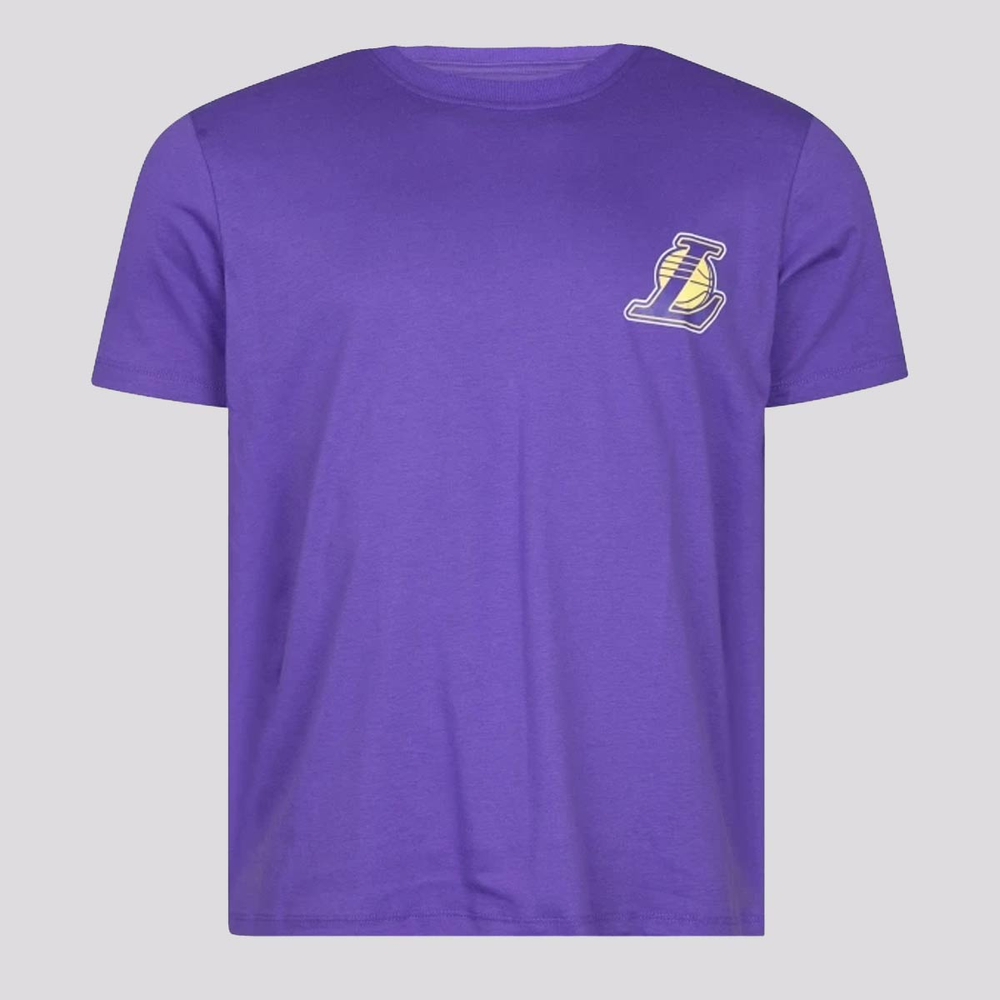 Camiseta New Era NBA Los Angeles Lakers Core Roxa e Amarela Camiseta New Era NBA Los Angeles Lakers Core Roxa e Amarela