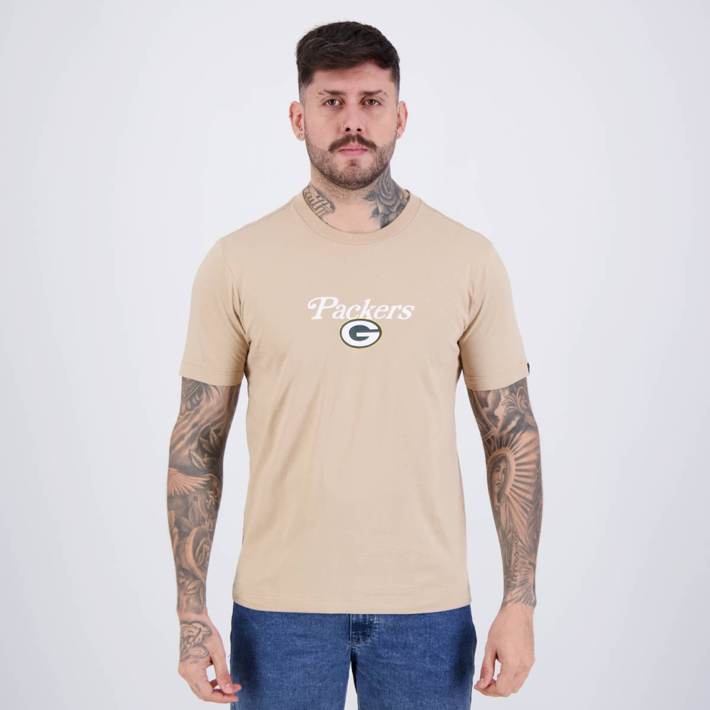 Camiseta New Era NFL Green Bay Packers Bege Camiseta New Era NFL Green Bay Packers Bege