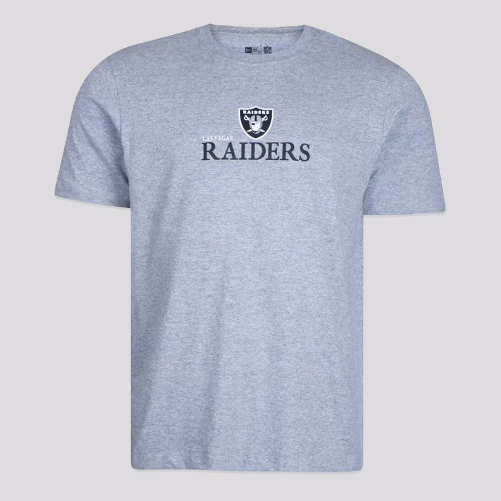 Camiseta New Era NFL Las Vegas Raiders Core Cinza Mescla Camiseta New Era NFL Las Vegas Raiders Core Cinza Mescla