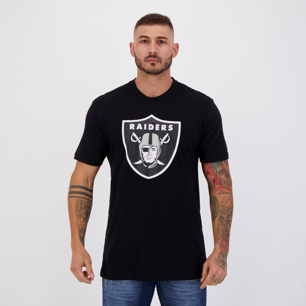 Camiseta New Era NFL Las Vegas Raiders Preta Camiseta New Era NFL Las Vegas Raiders Preta