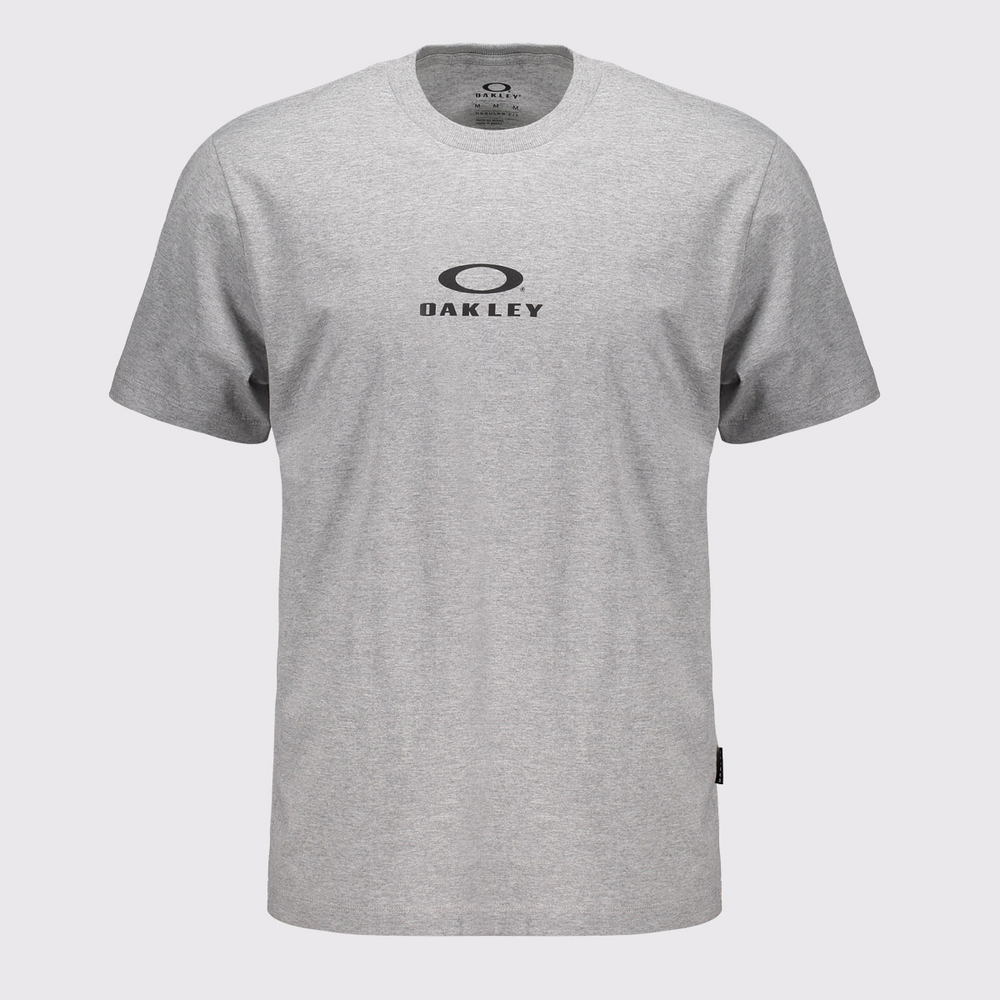 Camiseta Oakley Bark New Cinza e Preta