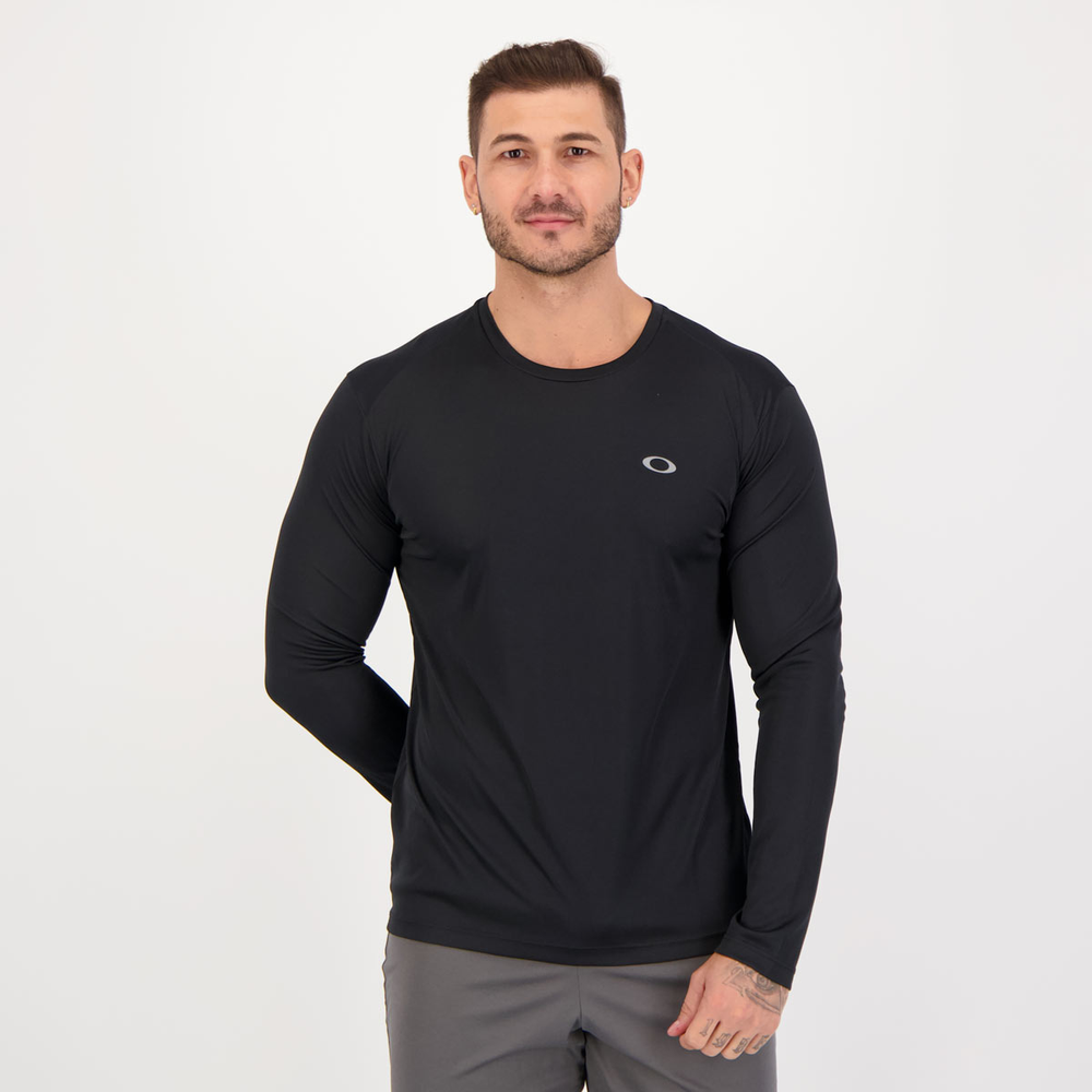 Camiseta Oakley Daily Sport LS III Manga Longa Preta Camiseta Oakley Daily Sport LS III Manga Longa Preta