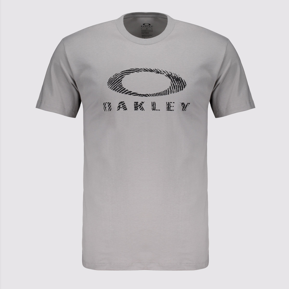 Camiseta Oakley Ellipse Fingerprint SS Cinza Camiseta Oakley Ellipse Fingerprint SS Cinza